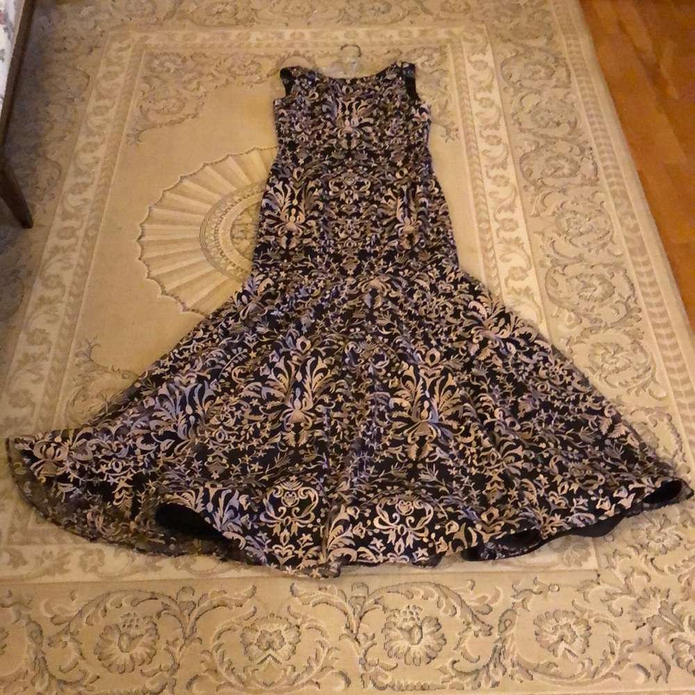 Black and gold Vince Camuto dress.